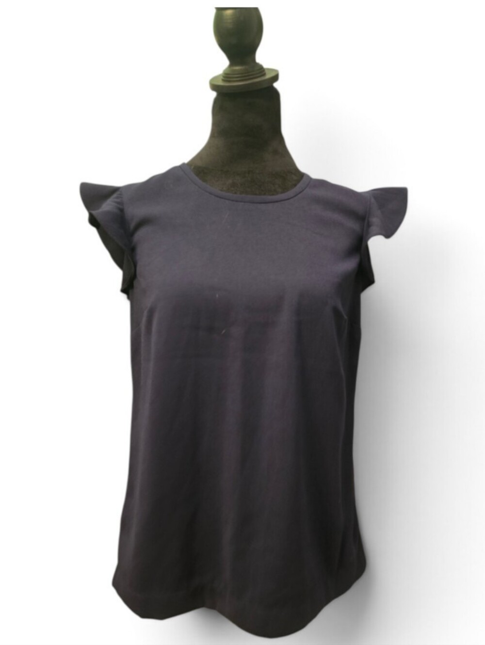 J. Crew Ruffle Sleeve Top - Navy